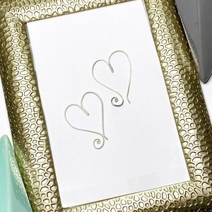 ShanRiLa Heart Hoop Earrings (silver plated) NWT